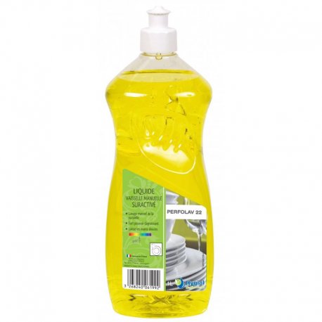 Liquide vaisselle suractivé pour plonge manuelle parfum citron PERFOLAV 22 - Flacon de 1L