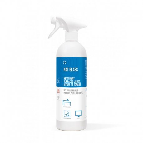 Nettoyant surfaces lisses, vitres et écrans NAT'GLASS - Pulvérisateur de 750ML