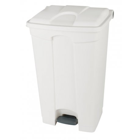 Poubelle à pédale BOOGY 90L avec couvercle blanc - 1PC