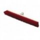 Balai cantonnier PVC rouge L60cm avec douille fer et monture bois