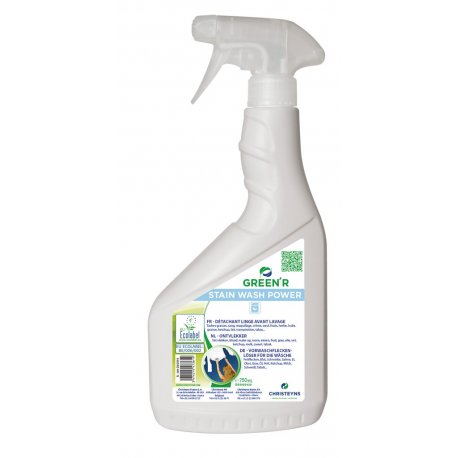 Détachant avant lavage spécial taches grasses Ecolabel GREEN'R STAIN WASH POWER - Pulvérisateur de 750ML