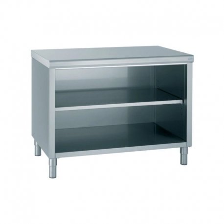 Meuble inox ouvert + 2 étagères - Tournus 504292-809021