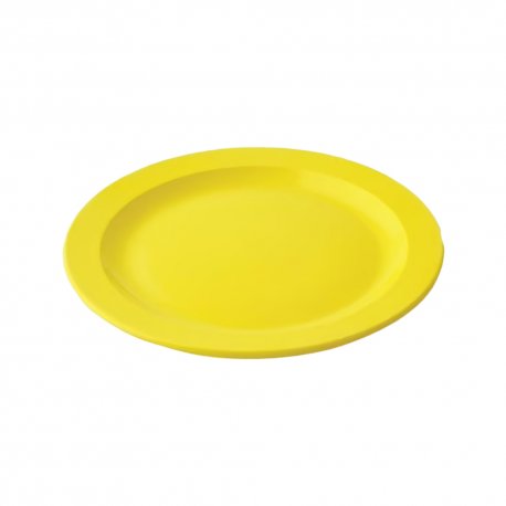 Assiette plate à dessert en mélamine col. jaune - Ø17 cm