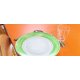 Assiette creuse 22,5cm Brush en opale blanc et vert