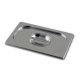 Couvercle normal GN1/4 + poignée - Inox 18/10 - 265x162 mm