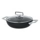 Sauteuse Castel'Pro® Ø 24 cm en aluminium - Avec couvercle et 2 anses rivetées