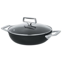  Sauteuse Castel'Pro® Ø 28 cm en aluminium - Avec couvercle et 2 anses rivetées