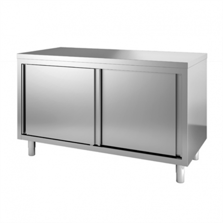 Meuble bas central inox professionnel 160x70x85 cm