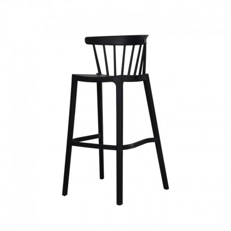 Tabouret de bar Windson - empilable polypropylène - noir - 56x55x103cm