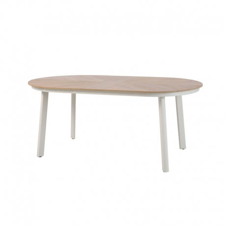 Table à manger Polly - beige - bois et aluminium