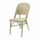 Chaise de bistrot Paris - rotin empilable - bambou blanc/noir