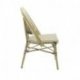 Chaise de bistrot Paris - rotin empilable - bambou blanc/noir