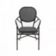 Chaise de bistrot Tango - textile empilable - wengé mesh noir