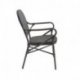 Chaise de bistrot Tango - textile empilable - wengé mesh noir