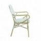 Chaise de bistrot Tango - rotin empilable - bambou blanc/vert pastel