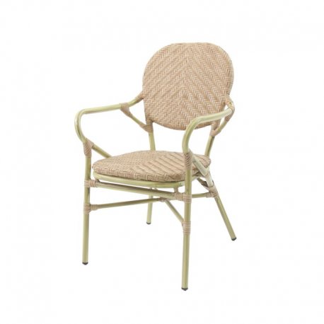 Chaise de bistrot Tango - rotin empilable - bambou naturel