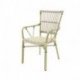 Chaise de bistrot James - rotin empilable - bambou blanc/noir