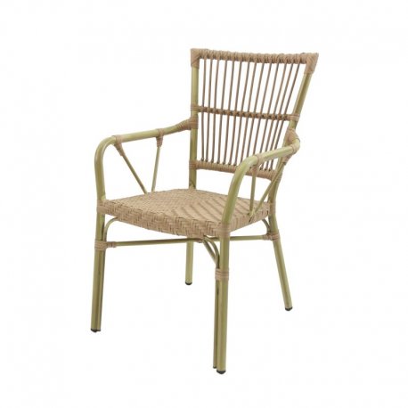 Chaise de bistrot James - rotin empilable - bambou naturel