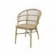 Chaise de bistrot Cornet - rotin empilable - bambou naturel