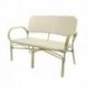 Banc de bistrot Felix - rotin empilable bambou - blanc/noir