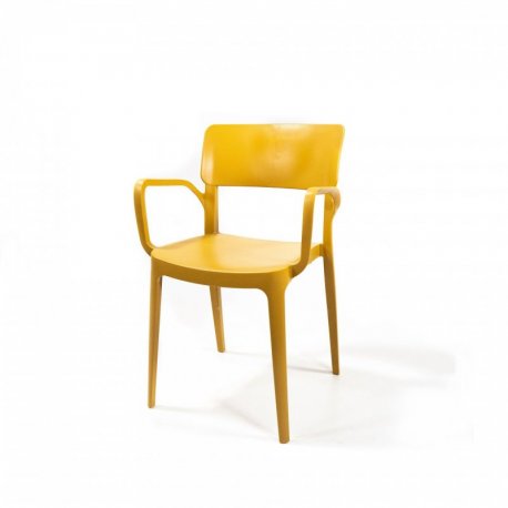 Chaise Wing - polypropylène empilable avec accoudoirs - jaune moutarde