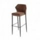 Tabouret de bar Cognac Louis - revêtement synthétique ignifugé - 50x47x105cm - empilable