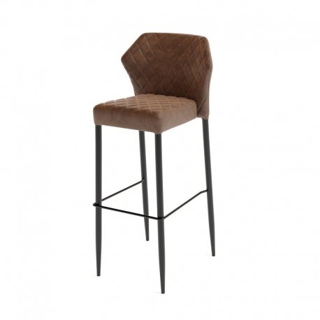 Tabouret de bar Cognac Louis - revêtement synthétique ignifugé - 50x47x105cm - empilable