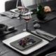 Assiette / Plat rectangulaire 28x17 cm porcelaine noire - Collection The Rock Black