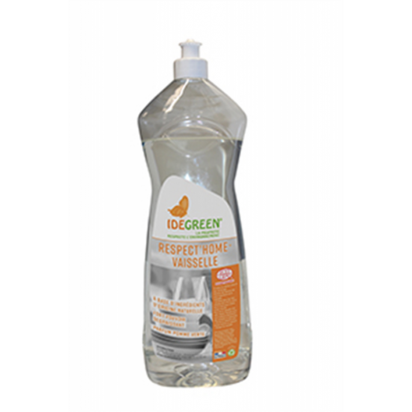 Liquide lavage plonge manuelle IdeGreen - flacon 1L - parfum pomme verte