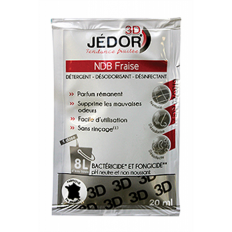 Jedor détergent désodorisant désinfectant 3D - 20 ml en dosettes - fraise