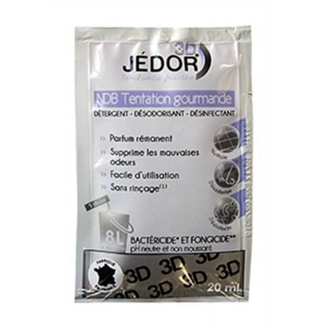 Jedor détergent désodorisant désinfectant 3D - 20 ml en dosettes - tentation gourmande