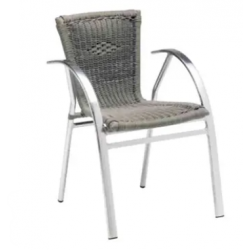 Fauteuil Djerba - gris - 3,7 kg - hauteur assise 44 cm - 54x63,5x80 cm