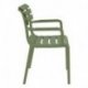 Fauteuil Paris extérieur empilable en polypropylène Vert Olive Siesta