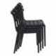 Chaise Helen en polypropylène empilable col - noir