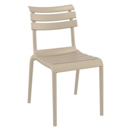 Chaise Helen en polypropylène empilable col - taupe