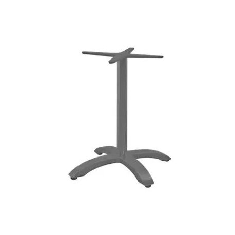 Pied de table Athena - gris aluminium - 4 branches en fonte - 6 kg - Ht 72 cm