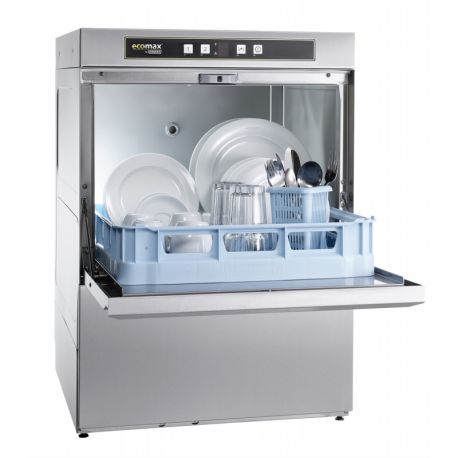 Lave-vaisselle F504 -12B - avec pompe de vidange - doseur de détergent - 60 casiers/h - 576x604x820 mm