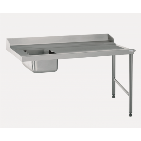 Table d'entrée - bac raccordable à gauche - 1600x760x840 mm