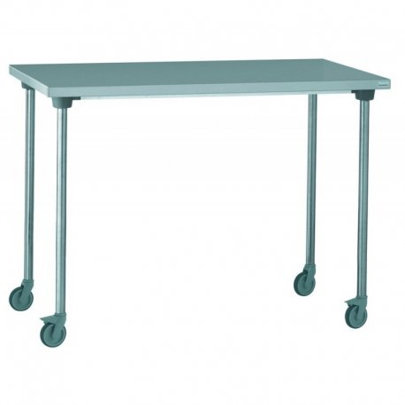 Table centrale inox sans étagère - avec roulettes - 1000x700x900 mm