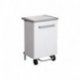 Poubelle en acier blanc - 70L - 470x416x730 mm