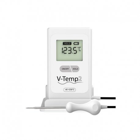 Thermomètre digital sonde perçante inox V-TEMP2 - IP67 - de -40° à +230°C - avec 3 piles AAA