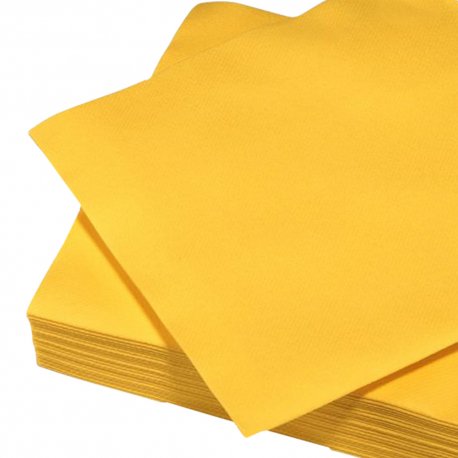 Serviette papier Airlaid 40x40 cm toucher textile jaune