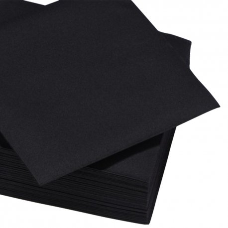 Serviette papier Airlaid 40x40 cm toucher textile noir