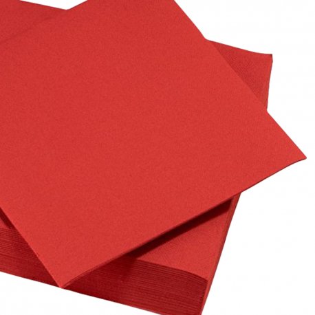 Serviette papier Airlaid 40x40 cm toucher textile rouge