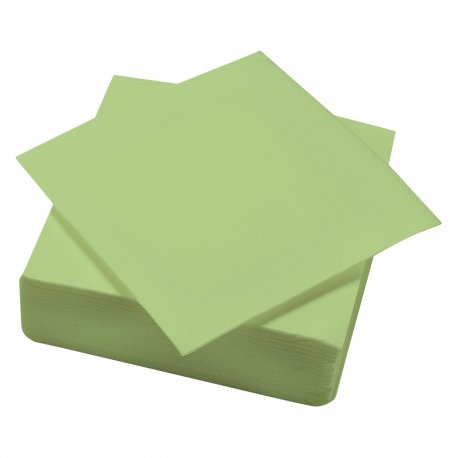 Serviette ouate 38x38 cm double point vert anis par paquet de 50