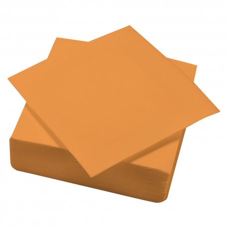 Serviette ouate 38x38 cm double point orange par paquet de 50