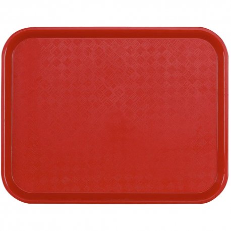 Plateau fast food rouge en polypropylène - 46x36 cm