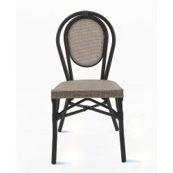 Chaise Rotin - beige noir - 3,3 kg - hauteur assise 44 cm - 43x57x88 cm