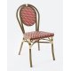 Chaise Bamboo - rouge et crème - 3,5 kg - hauteur assise 44 cm - 43x58x88 cm