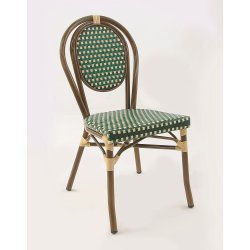 Chaise Bamboo - vert et crème - 3,5 kg - hauteur assise 44 cm - 43x58x88 cm